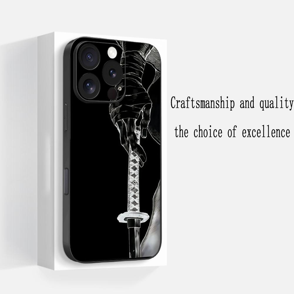 

Fantasma cool japan samurai painting Phone Case For iPhone 17 16 e 15 14 13 12 Plus Mini Pro Max Soft black Shockproof Cover iPhone 12 Pro Max