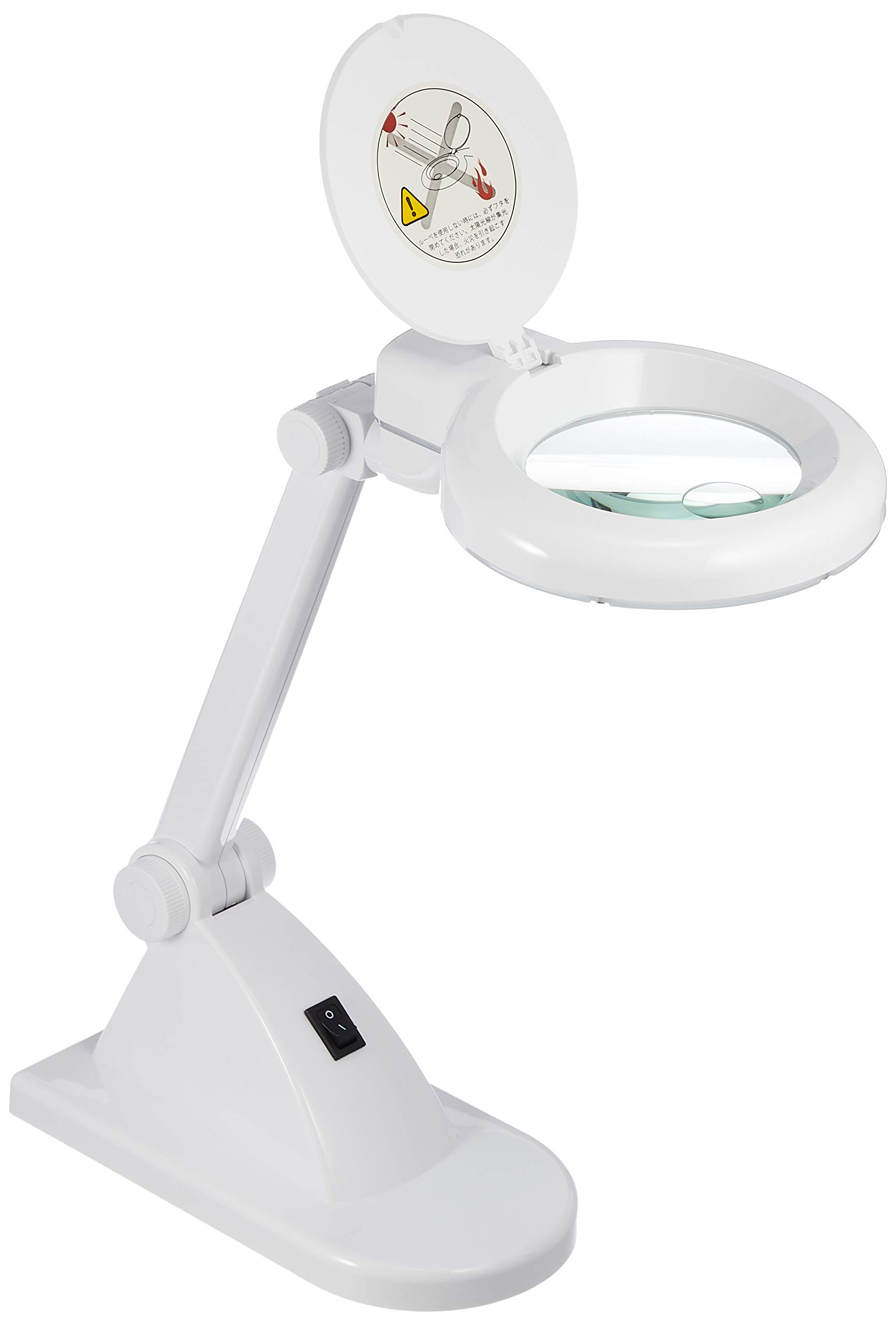 

OHM LED Stand Light with Magnifying Model White L-Zoom Glass, Number 07-6384, DS-L8092-2-W, білий