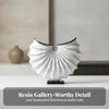 Geometric Shell Sculpture Matte with Base Black for Mantel, Homeowners
