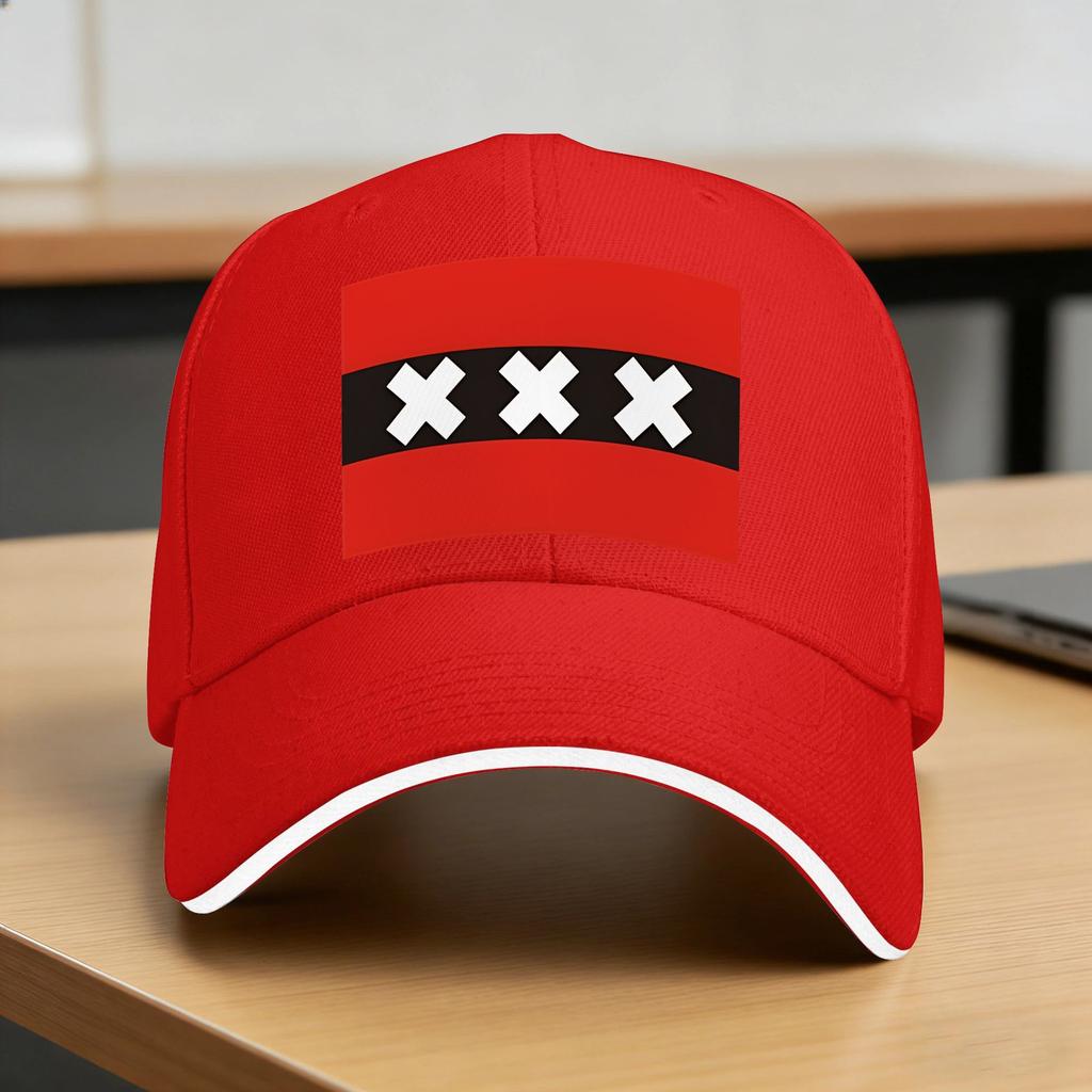 Amsterdam Flag Baseball Cap  Tennis Skate High Quality Hip Hop Hats Unisex Adult Yk Cool Design Snapback Cap