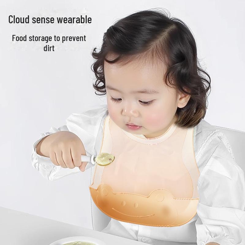 Waterproof Silicone Baby Bib - Portable and Anti-Stain Feeding Pocket
