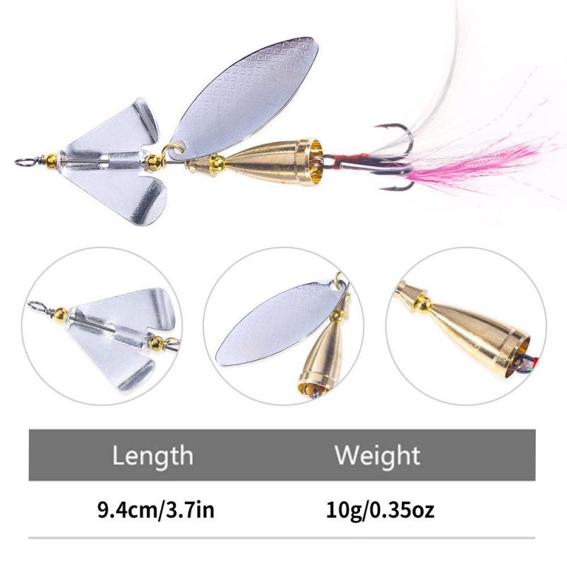 10Highly Reflective Rotating Sequin Tractor Lure, Suitable for Both Freshwater and Saltwater, Specifically Designed for Bass and