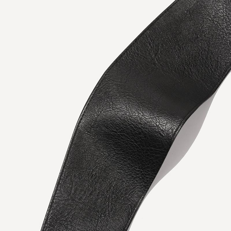 Women's Versatile and Fashionable Adjustable Leather Waist Seal for Women's Texture Wide Streamer Waist Seal for Women