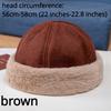 Women Casual Faux Fur Trim Skull Cap Beanie Outdoor Hip Hop Warm Retro Winter