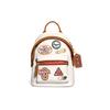 New Cow Leather Backpack Small Size Women's Ecru/Khaki CA137-B4CAH