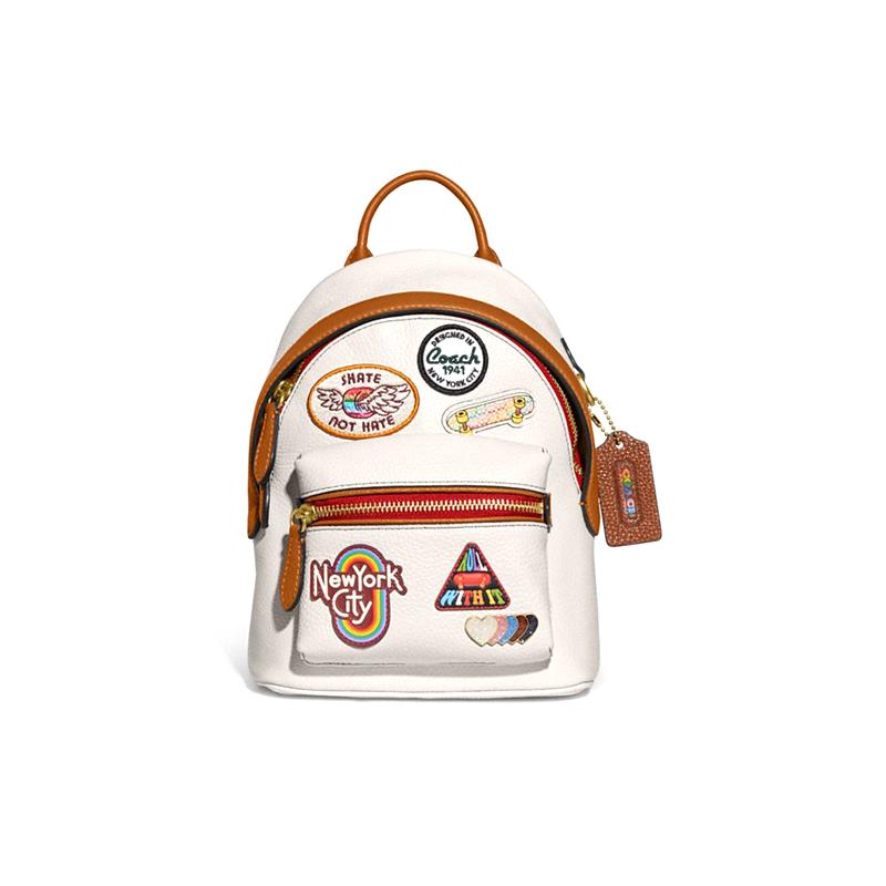 New COACH Cow Leather Backpack Small Size Women's Ecru/Khaki CA137-B4CAH