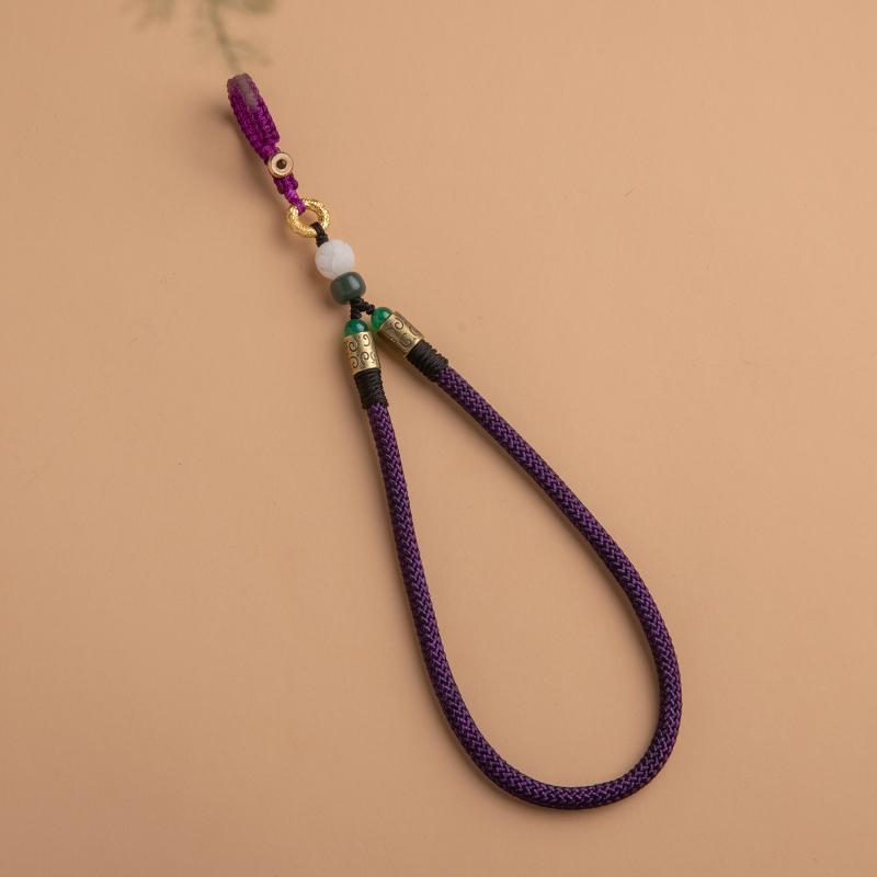 Sturdy Anti-Drop Bodhi Lotus Phone Lanyard with Finger Ring & USB Flash Drive Pendant - Universal for Men & Women