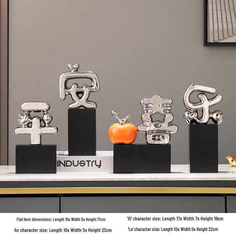 Elegant Entrance Ornament: Peace & Joy Chinese Style Home & Wine Cabinet Decor