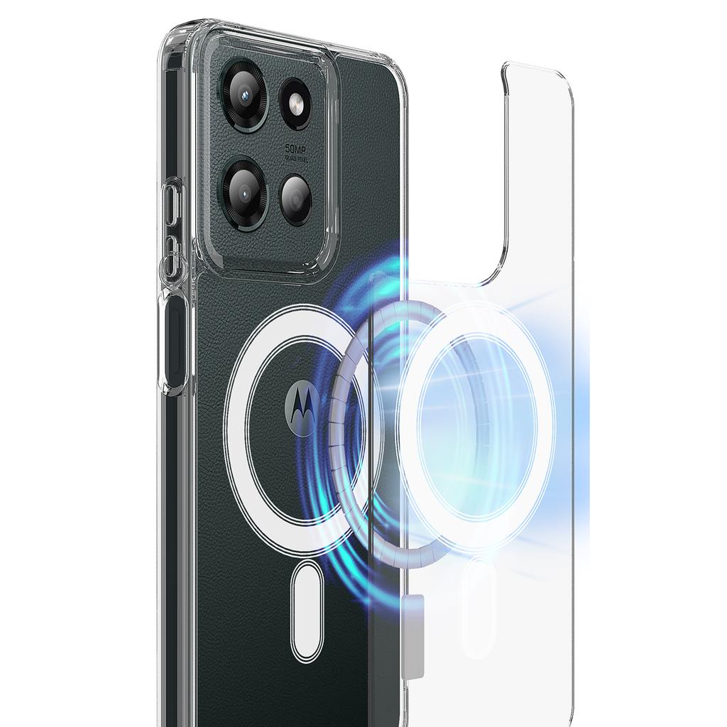 For Motorola Edge 60 Stylus 5G Clear Phone Case Compatible with MagSafe TPU+Acrylic Back Cover