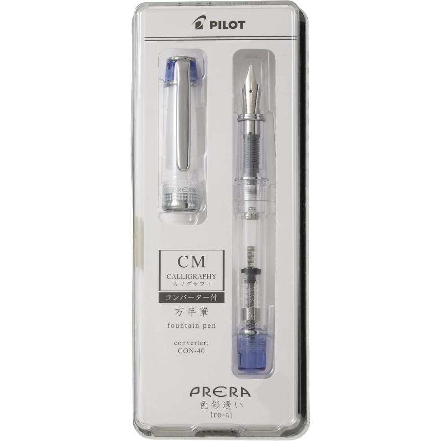 

Pilot Prera Iro-Ai Fountain Pen Transparent Blue Calligraphy Nib P-FPR-1-TL-CM