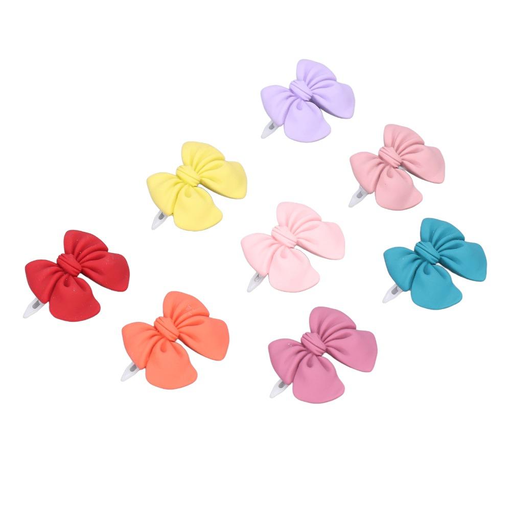16pcs Multicolor Pet Hair Clip Soft Fabric Pet Bow Clip Cute Look Puppy Hair Bow Party Decoration