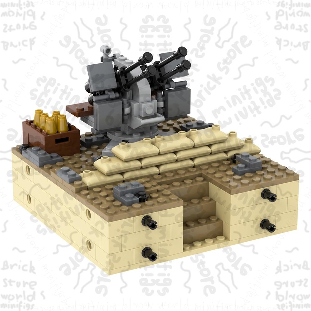 MOOXI Battlefield Bricks WW1 WW2 Military War Arsenal Compatible Figure Building Blocks Adult MOC5094 Set Gift Toys For Children