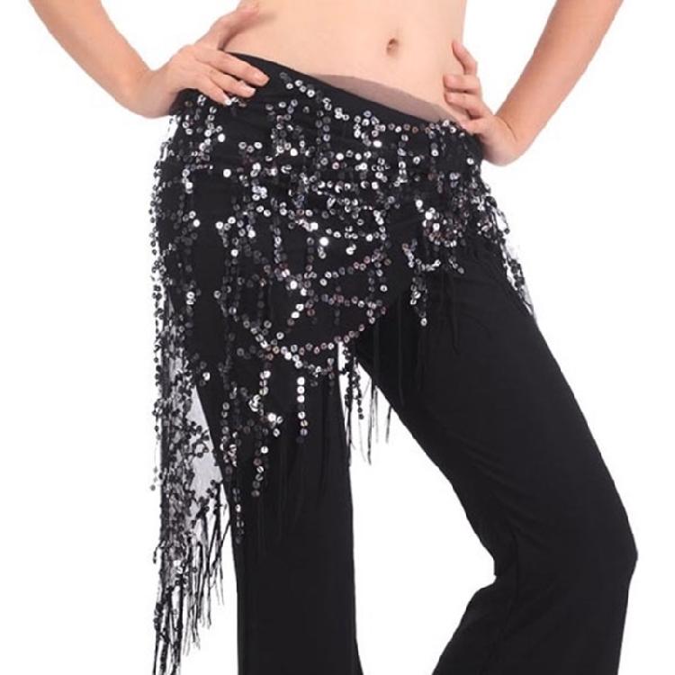 Women s Sequins Mini Skirt Belly Dance Hip Scarf Belly Dance Wrap Skirt with Sequins for Performances Halloween Costumes