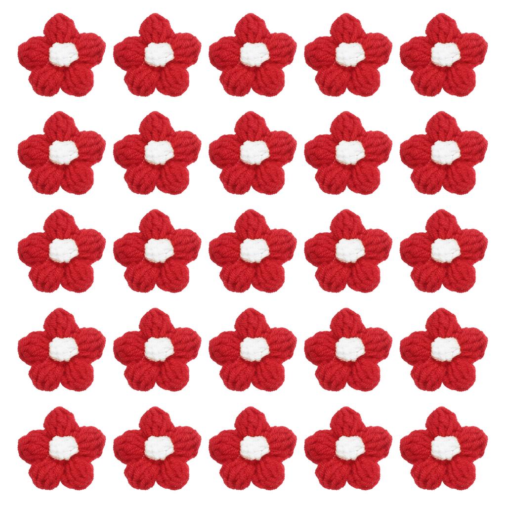 36pcs Crochet Flowers Applique Flowers for Craft Sewing Crochet Flowers Bouquet  DIY Hair Clothes Party Craft Christmas Decor