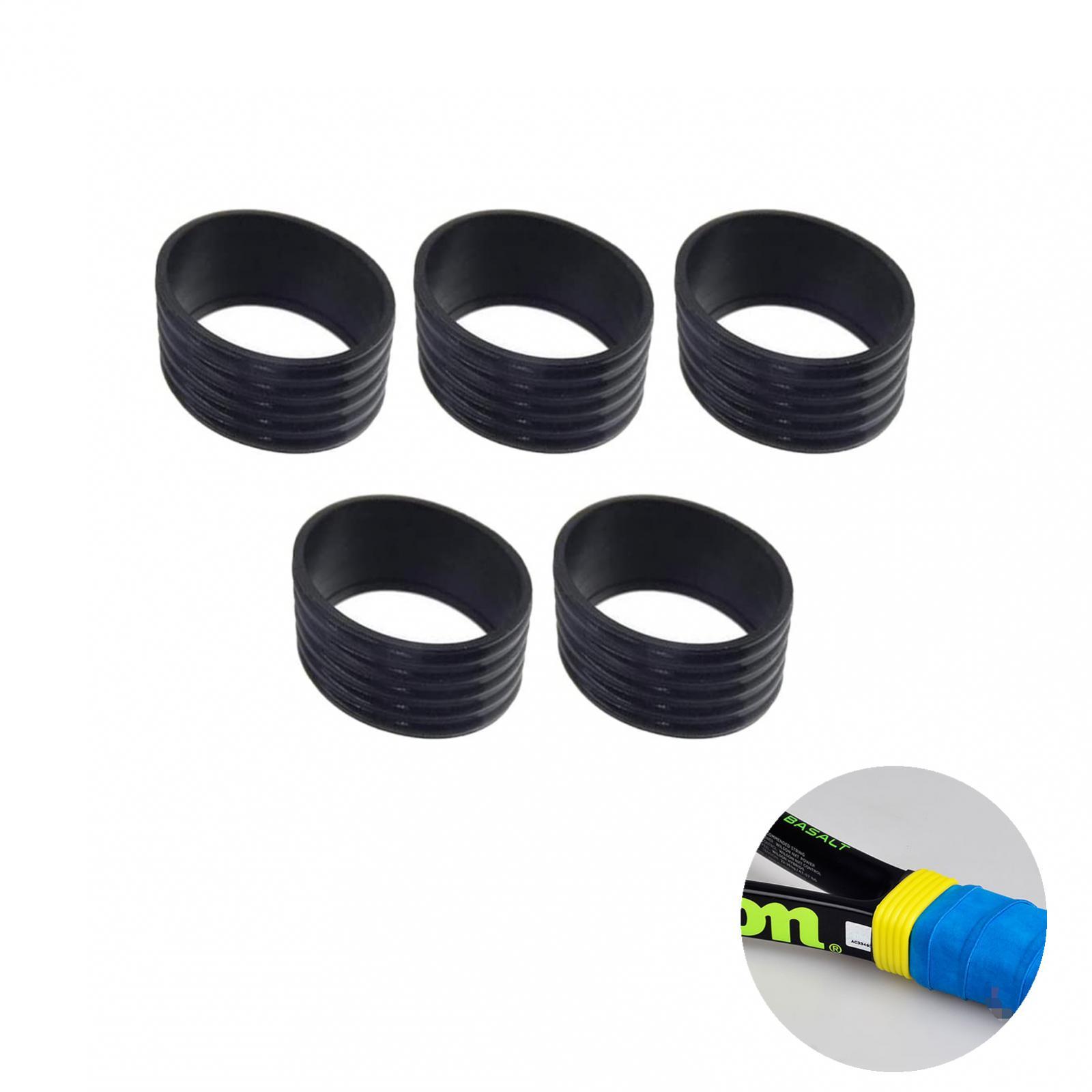 

5 Pieces Racquet Grip Ring Sweat Absorbing Sweatband Silicone Grip Roll чёрный