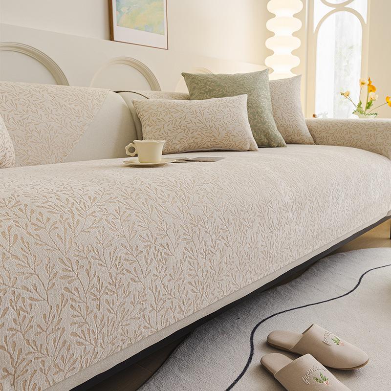 Chenille Jacquard Sofa Cushion Four Seasons General Fabric Anti-slip Cushion Simplicity Modern Home Furnishings Couch Cushion