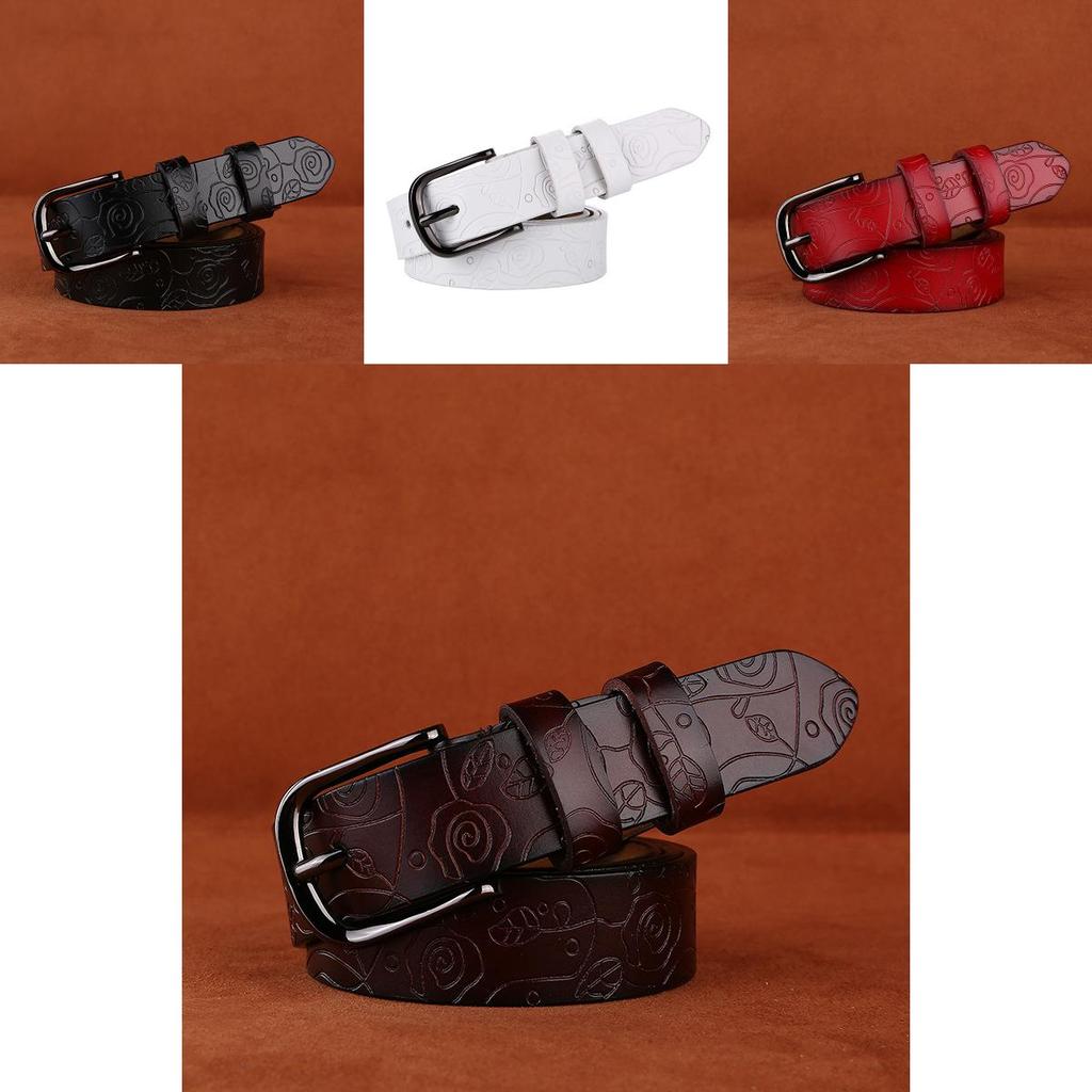 Womens Pure Cowhide Leather Belt With Stylish Pin Buckle For Office And Casual Outfits