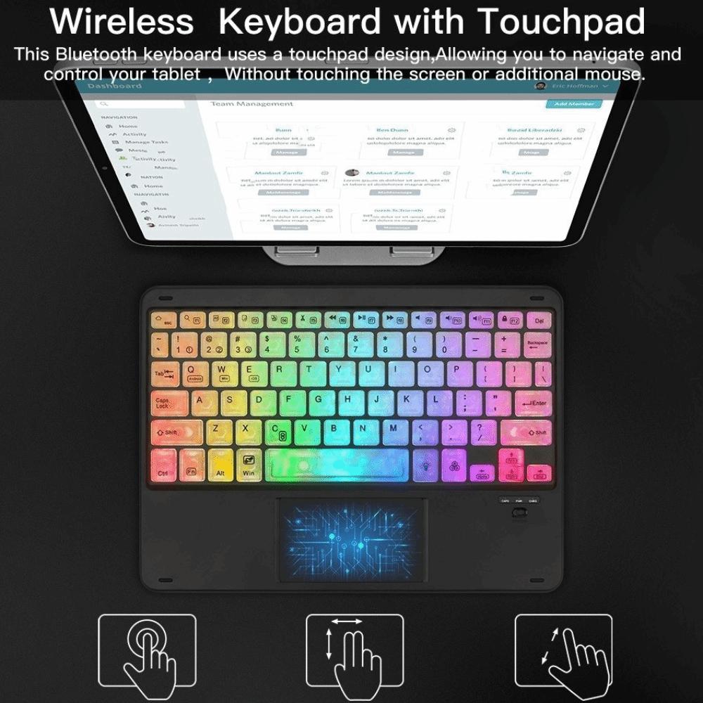 Colorful Luminous Bluetooth Keyboard Backlit Portable Keyboard Wireless Keyboard  Notebook