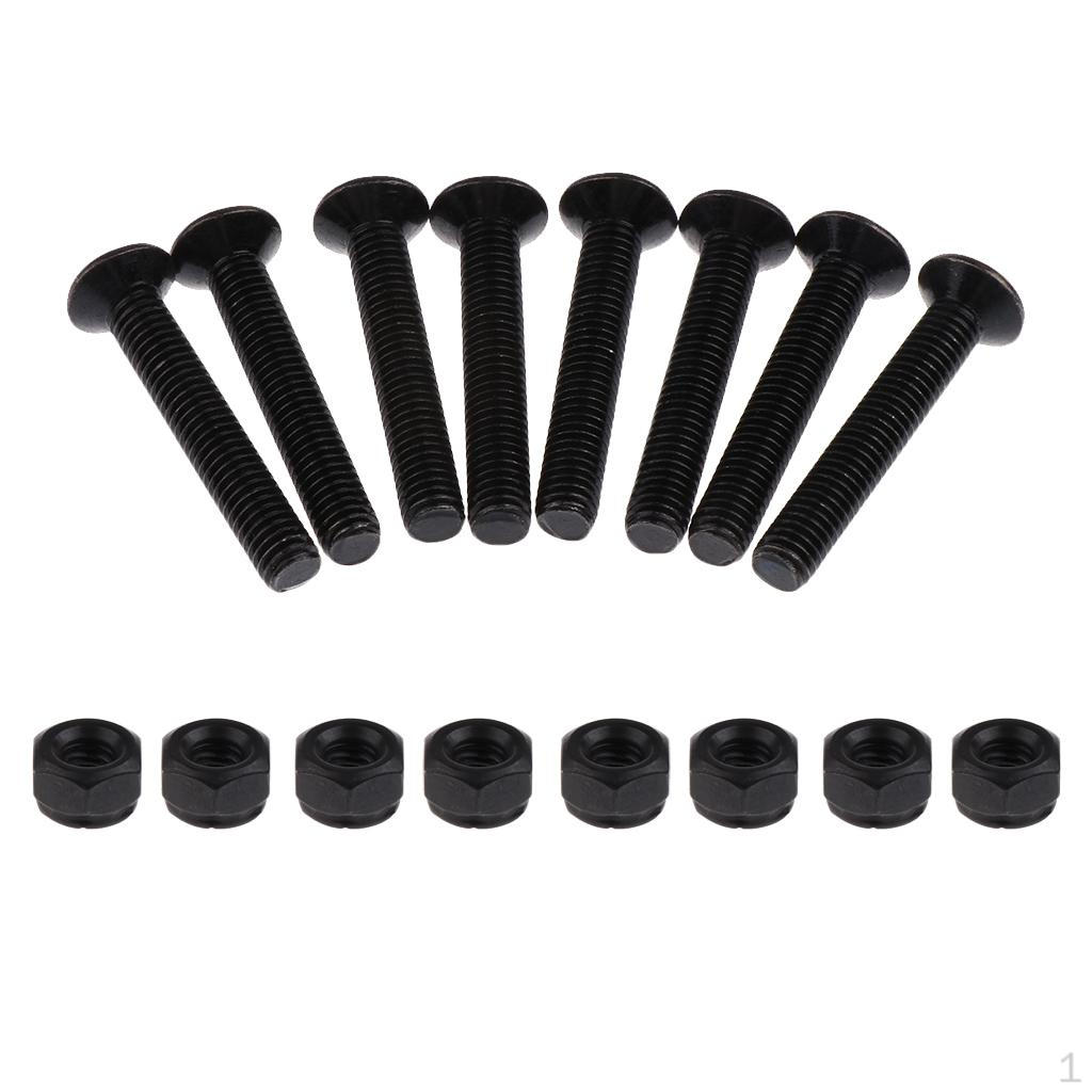 8 Sets Outdoor Mounting Screws and Nuts Hardware for Skateboard Longboard Scooter Cruiser