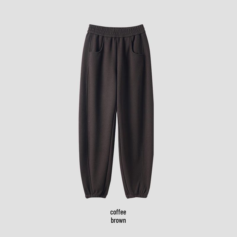 Rongtai Silk Cashmere Women s Elastic Waist Straight Leg Sweatpants - Spring 2026 Collection Large коричневый/кофейный