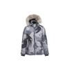 Womens Hooded Down Jacket With Removable Raccoon Fur Trim 90% White Duck Slim Fit Winter Coat
