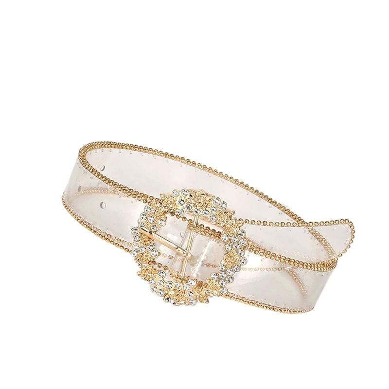 Elegant Rhinestone Waist Belt For Women With Round Buckle Perfect For Dresses And Coats