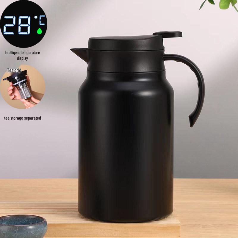 Insulated 1500ML Tea Pot with Divider, Slow Brew Kettle, Large Capacity Thermos for Home