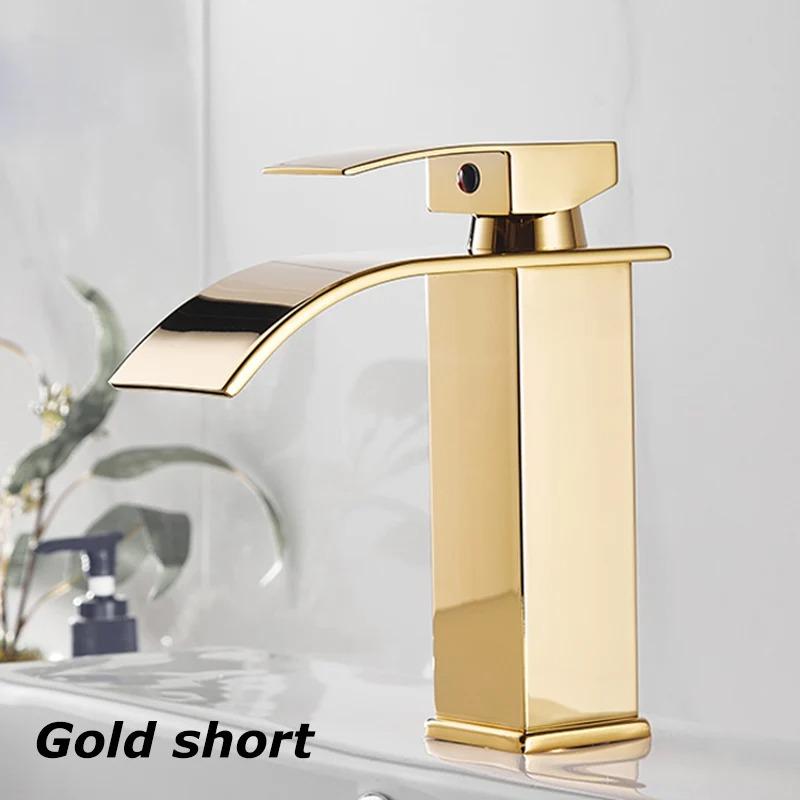 European Copper Waterfall Basin Faucet Style Black Silver Paint Hot and Cold Dual Control Faucet Kitchen Bathroom Wash Basin