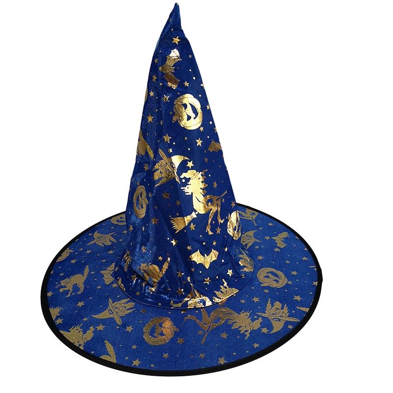 Witch Hat For Halloween Party Stylish And Gold-embossed Witch Hat Costume Accessory