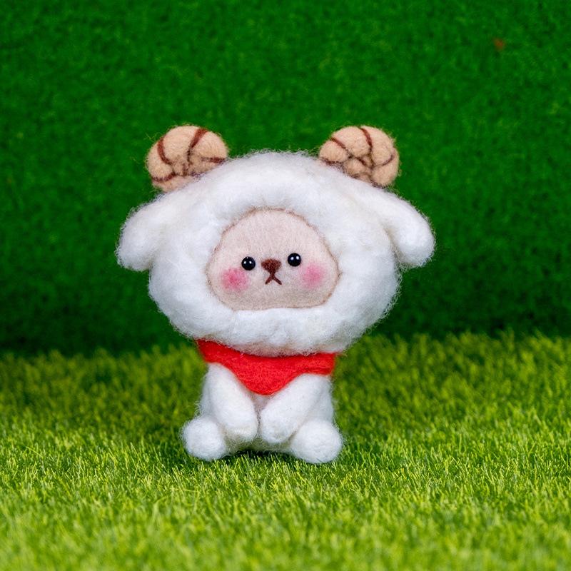 Xianci Year of the Horse Zodiac Wool Felt Needle Felting DIY Photo Frame Gift Set