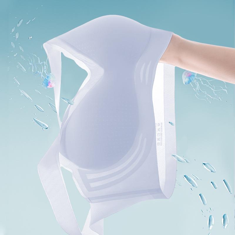 Ice Silk Seamless Summer Big Chest Display Without Steel Ring Beautiful Back Sports Large Size Bra Cover Seamless