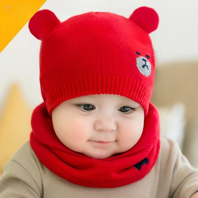 2 ks/Sada Zimní Teplá Pletená Čepice Šála pro Miminka Sada Kreslený Medvěd Tygr Děti Kluci Dívky Čepice Čepička Kojenci Batolata Děti Čepice Čepice