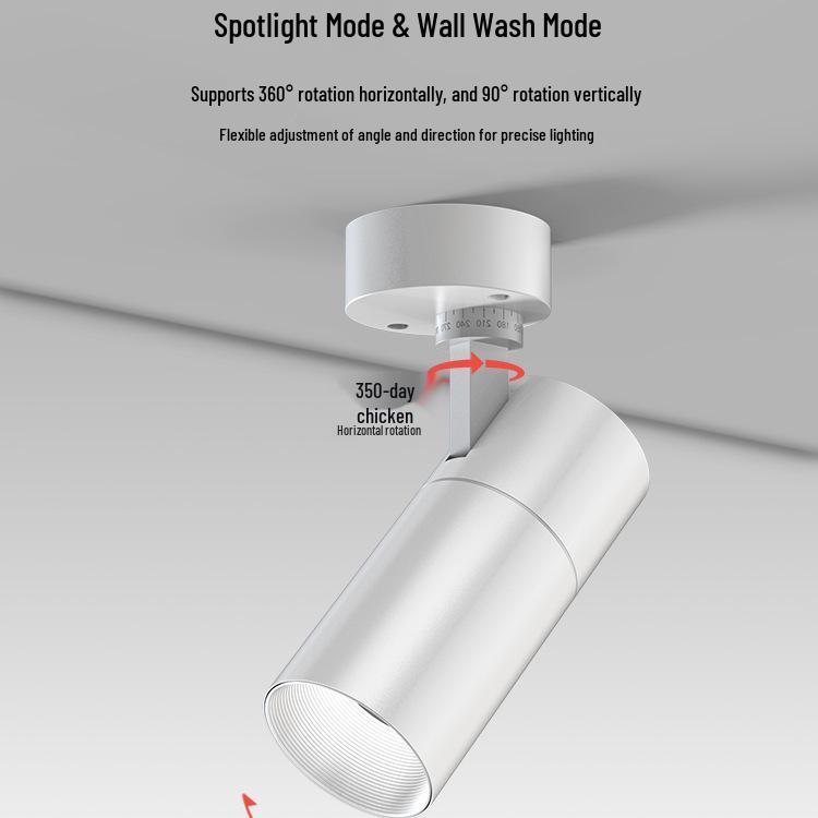 Adjustable Angle Surface Mounted Spotlight - Single Ceiling Downlight