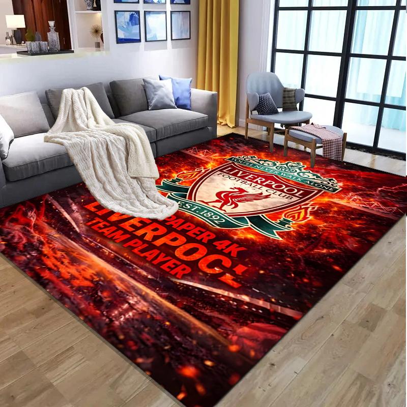 Alfombra con Patrón del Liverpool F.C., Felpudo Interior/Exterior, para Picnic, Sala de Juegos, Dormitorio, Oficina, Sala de Estar, Alfombra Decorativa para el Hogar, Regalo de Cumpleaños