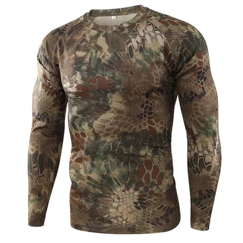 Mode Mångsidig Kamouflageprintad Topp Långärmad Casual Lös Bekväm Tröjor Långa Ärmar Herr