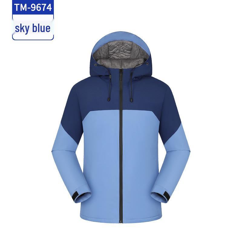 Customized Windproof Hooded Work Jacket with Logo and Embroidered Graphics