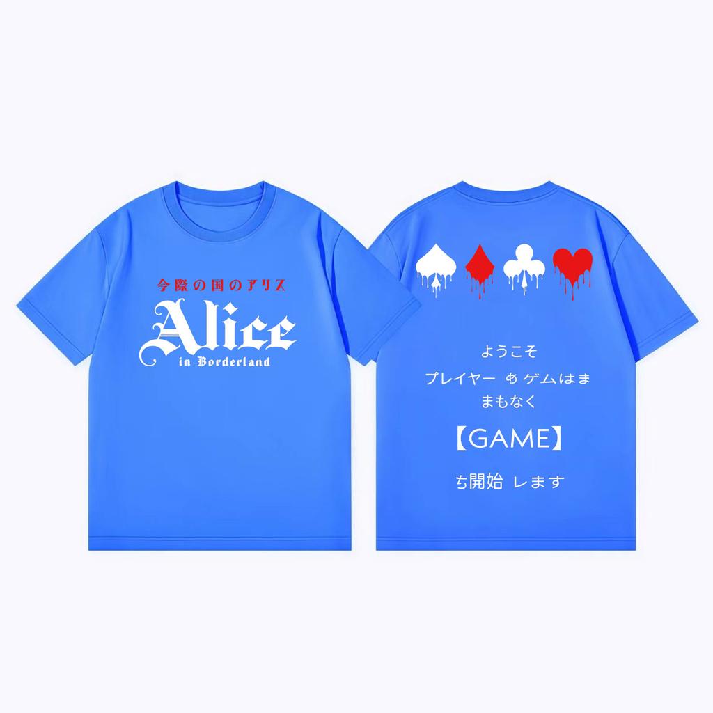 TV Play Alice in Borderland Double Sided Print T Shirts Harajuku Fashion Short Sleeve Tshirts Men Women Casual Cotton Tshirt
