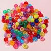 TX80 100pcs 6*9mm New Multiple Models Round Acrylic Exquisite Handmade Scattered Beads Big Hole Spacer Hair Bead Jewelry DIY