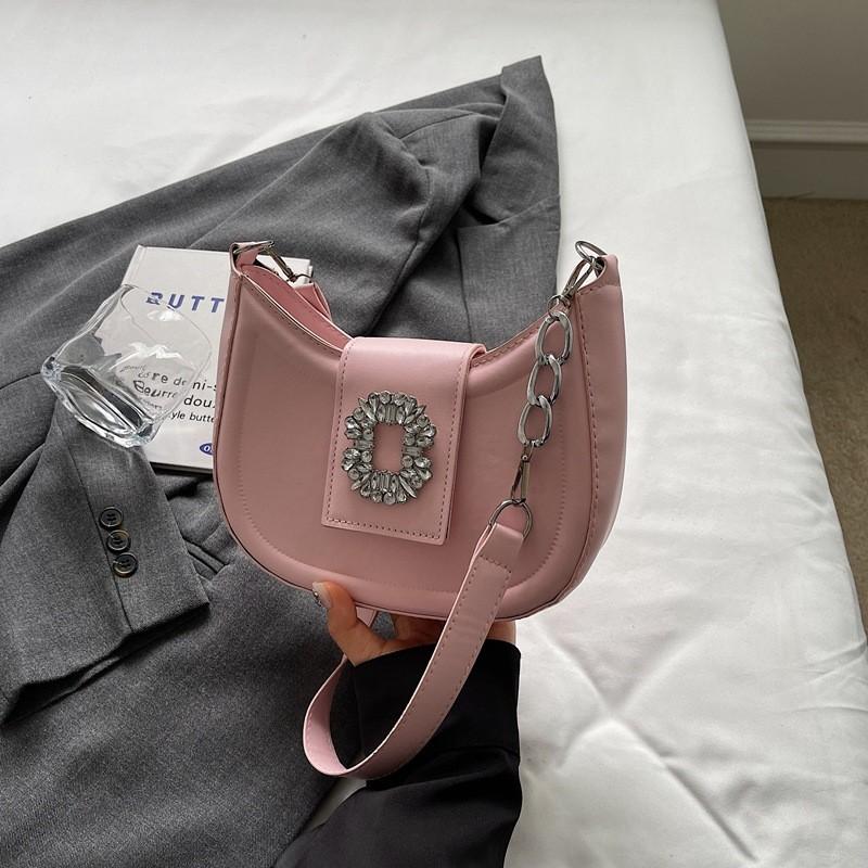 

Stylish Black Khaki Green White Pink Crossbody Bag Perfect For Daily Outfits рожевий