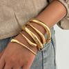SHIXIN Punk Glossy Geometric Stackable Cuff Bracelets for Women Hip Hop Water Drop Gold Color Open Bangle Bracelet Party Jewelry
