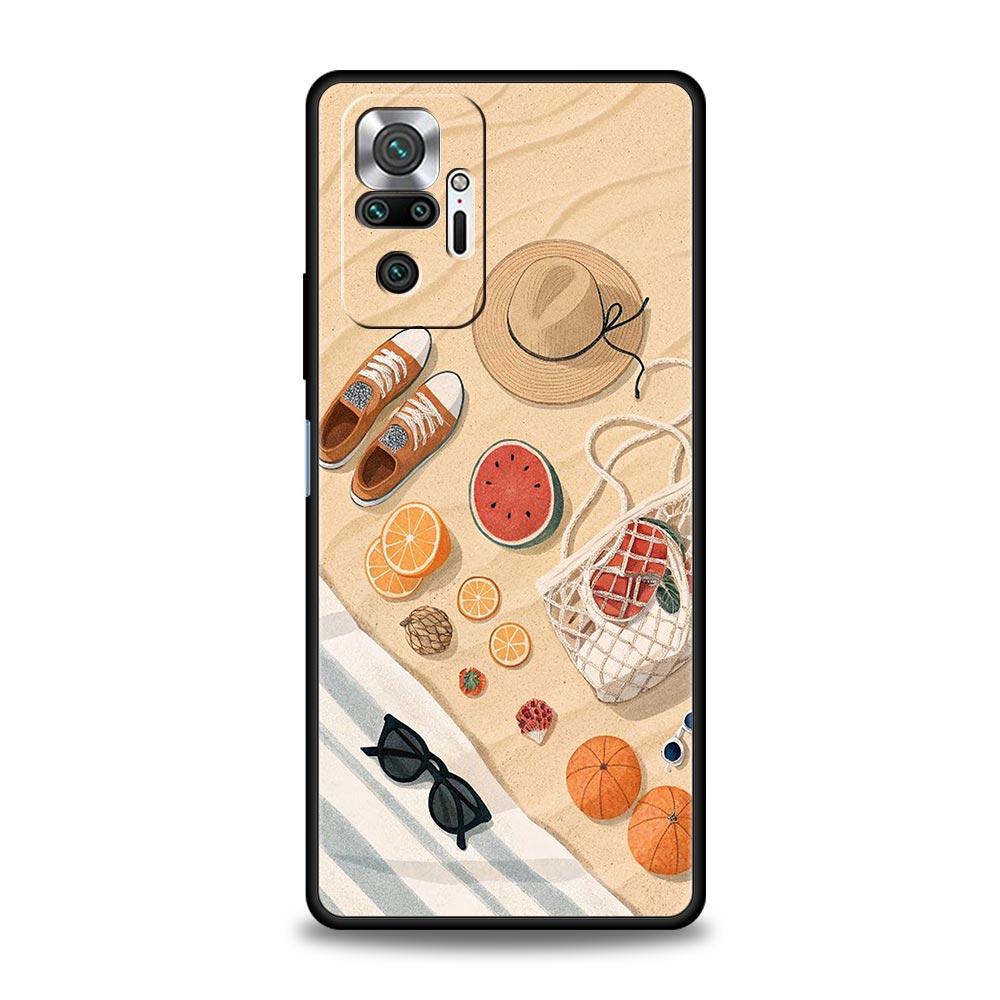 Summer Beach Phone Case Cover for Redmi 14C 10C Note 15 14 13 12 10 11 K40 Pro Plus 5G Soft TPU Shockproof Shell Fundas Capa Bag Note 14 5G