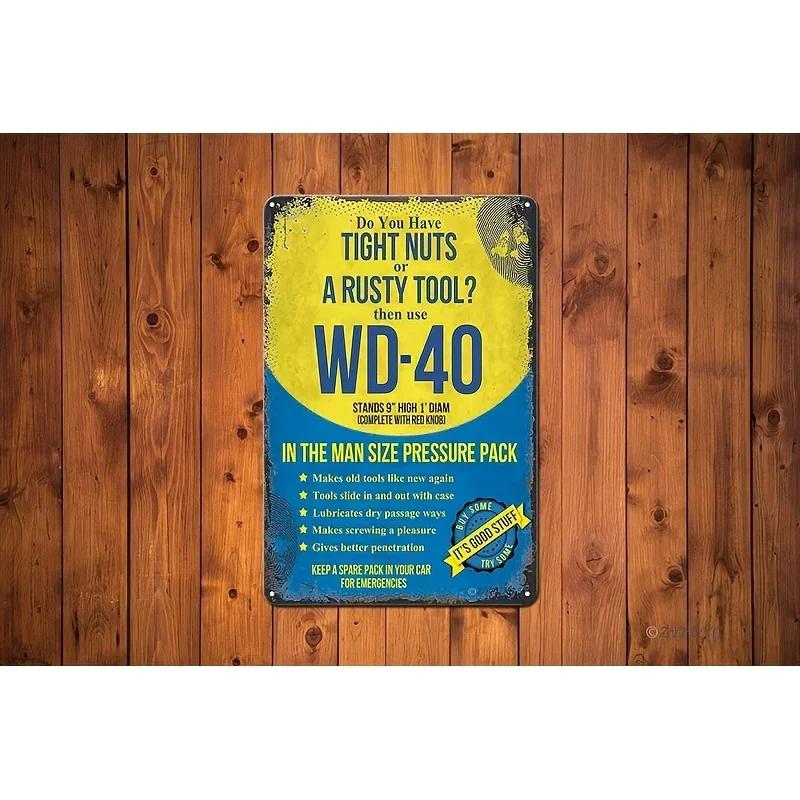 Dann benutze WD 40 Blechschild Lustiges Zitat Garagenwandplakette Humorvolle Buchstaben Man Cave Deko Metallschild Ideales Geschenk für Freunde Liebhaber