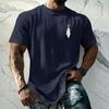 Men's Vintage Texture Printed Short Sleeve T Shirt Loose Fit Casual Summer Daily Wear Top Lightweight Breathable Fabric