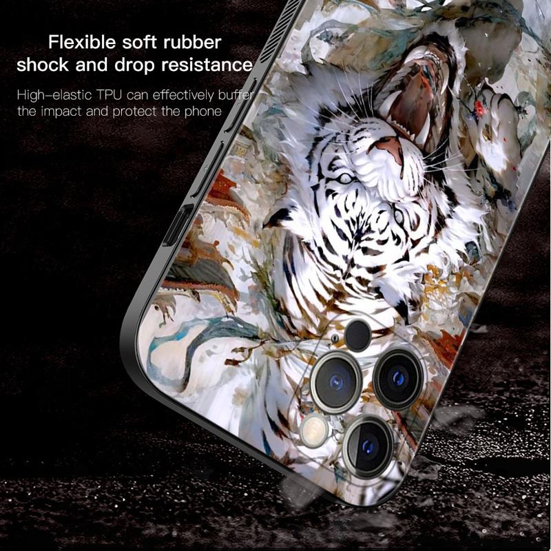 Ink Painting Pouzdro na telefon Tiger Lion pro iPhone Samsung Galaxy Redmi Xiaomi Oppo OnePlus Note SA 7 8 9 10 11 12 13 14 20 21 22 23 53 54 Pro Max Ultra