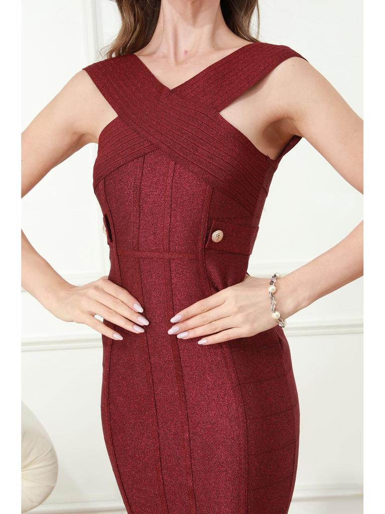 Elegant New Year Bodycon Evening Dress - Sexy, Sophisticated, European & American Style for Mature Fashion-forward Women