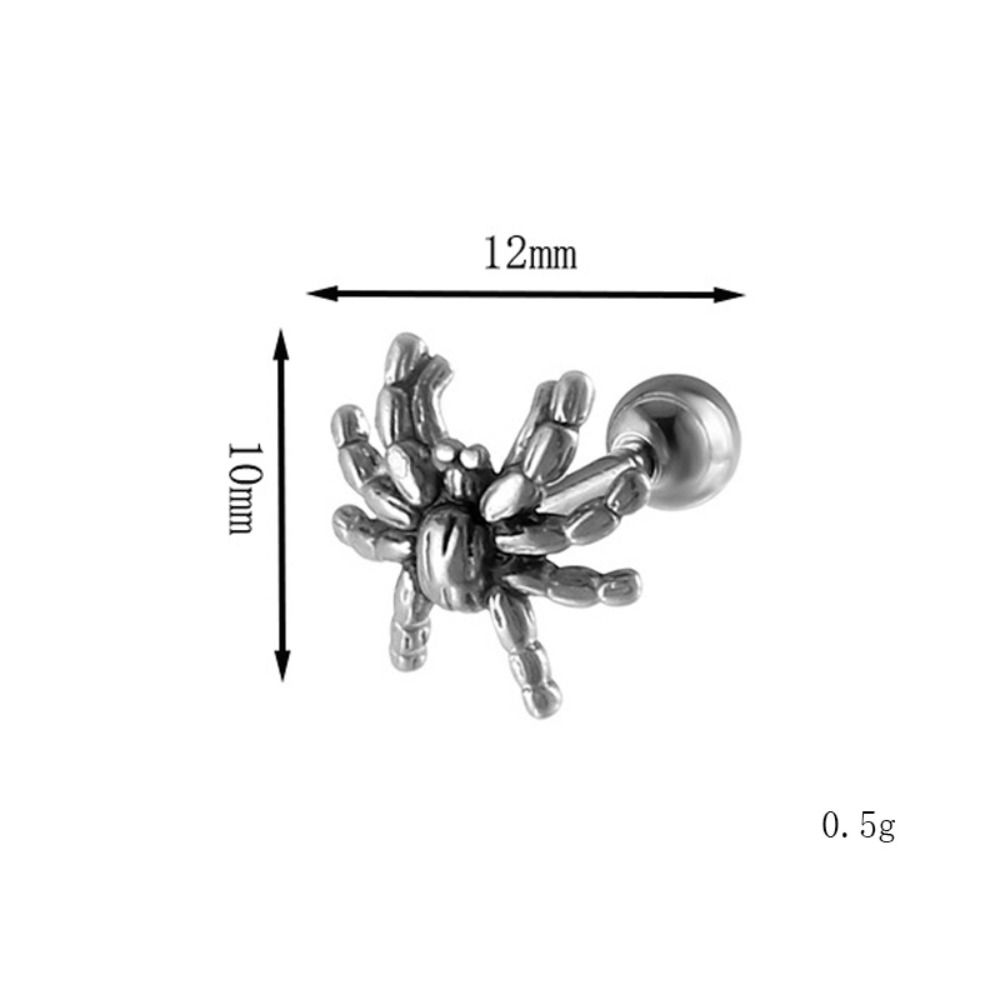 Stainless Steel Punk Rock Earrings Spider Shape Stud Design Gothic Earrings Punk Rock Design Gothic Style Spider Stud Earrings