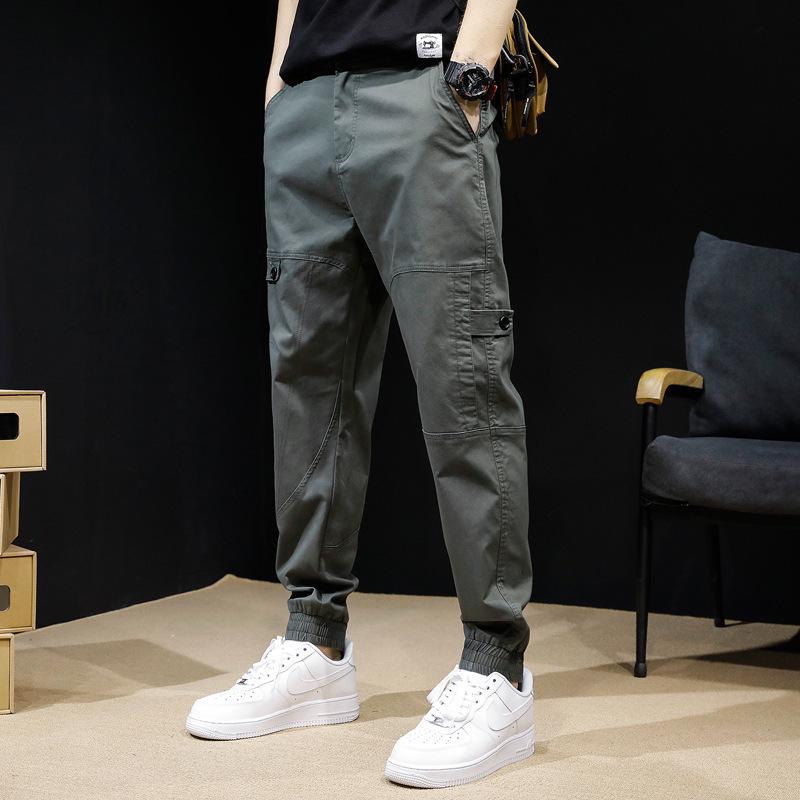 Pantaloni de iarnă pentru bărbați, la modă, mărime mare, din catifea, cu manșete largi