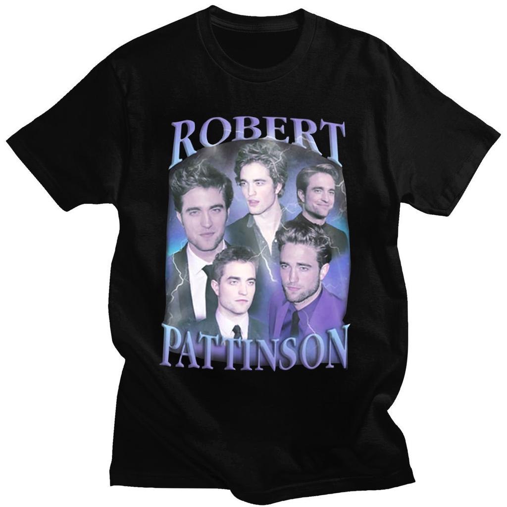 Robert Pattinson 90s Vintage Unisex Zwart T-shirt Unisex T-shirt Oversized Grafische T-shirts 100% Katoen T-shirt Unisex Dames T-shirts Tops