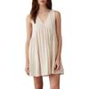 Women's Casual Sleeveless Dress Loose V Neck Backless Pleated Short Tank Sundress With Pockets