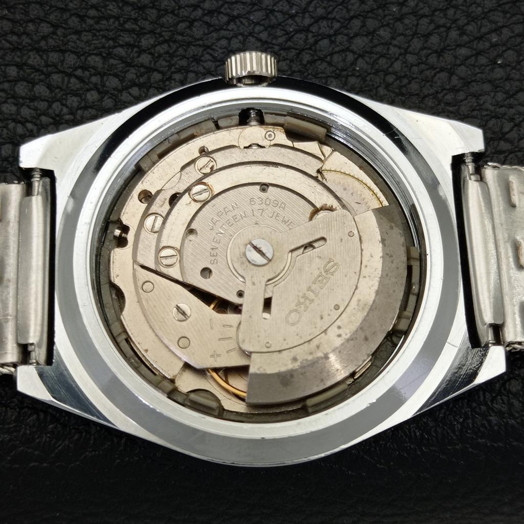 JAPAN VINTAGE SEIKO 5 AUTOMATIC REFURBISHED MENS BLACK DIAL WATCH A440666-4 Sk-a440666